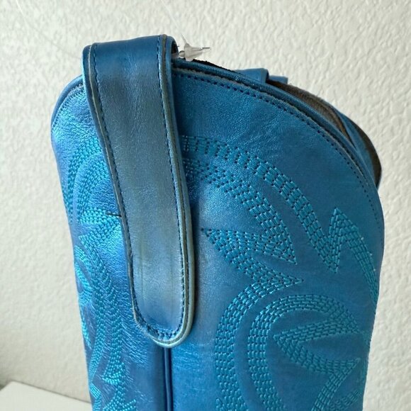 Lane SMOKESHOW Womens Cowboy Boots 7 Blue Leather Western Cowgirl Mid Calf Tall - Picture 3 of 15